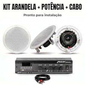 Kit Premium JBL 12x Pares Arandela 6CO2R + Potência Frahm 1800 G5 + Cabo RCA/P2