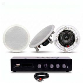 Kit Premium JBL 4x Pares Arandela 6CO2R + Potência Frahm 1000 G5 + Cabo RCA/P2