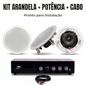 Kit Premium JBL 4x Pares Arandela 6CO2R + Potência Frahm 1000 G5 + Cabo RCA/P2
