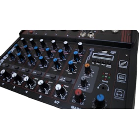 Mesa de Som Amplificada Soundvoice MA700 Classe D De 7 Canais C/ Efeitos e Bluetooth