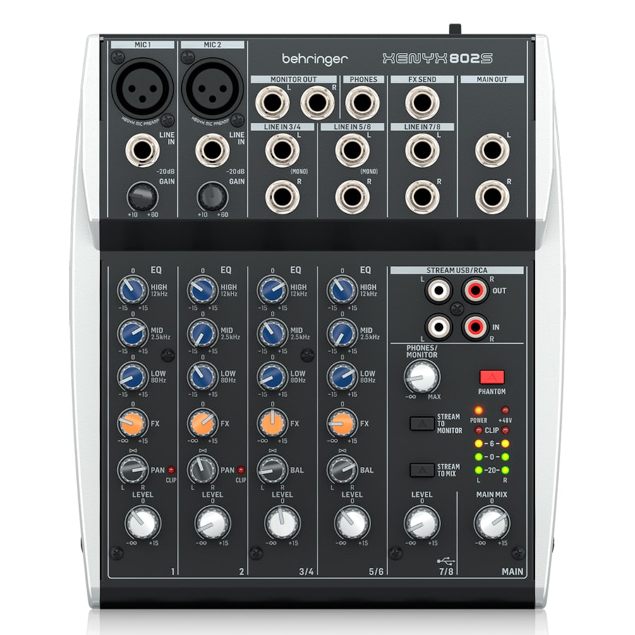 Mesa De Som Analógica Behringer Xenxy 802S De 8 Canais Mesa De Som Analógica Behringer Xenxy 802S De 8 Canais