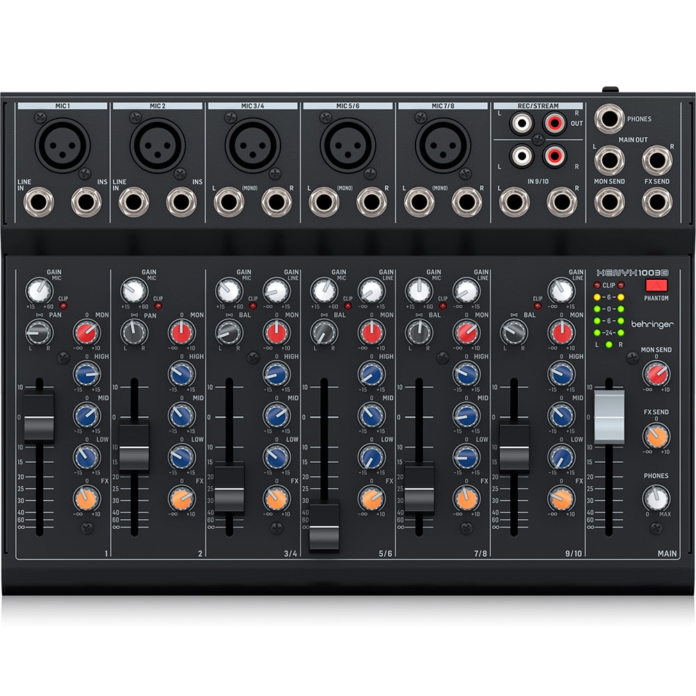 Mesa De Som Analógica Behringer Xenyx 1003B De 10 Canais À Bateria