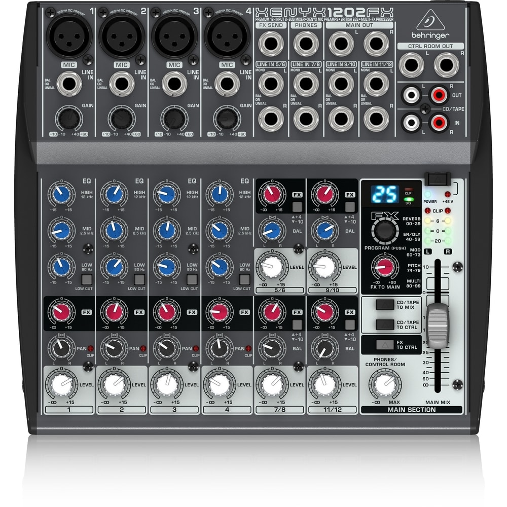 Behringer XENYX 1202FX アナログミキサー Mesa de Som Analógica Behringer Xenyx 1202FX de 12 Canais