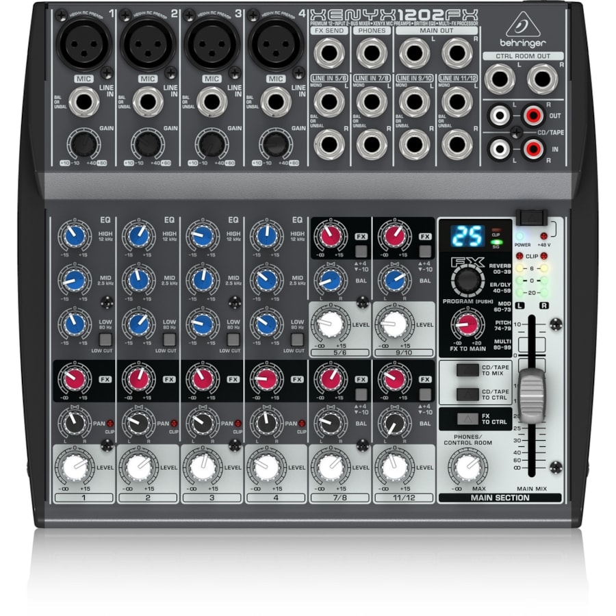 Mesa de Som Analógica Behringer Xenyx 1202FX de 12 Canais