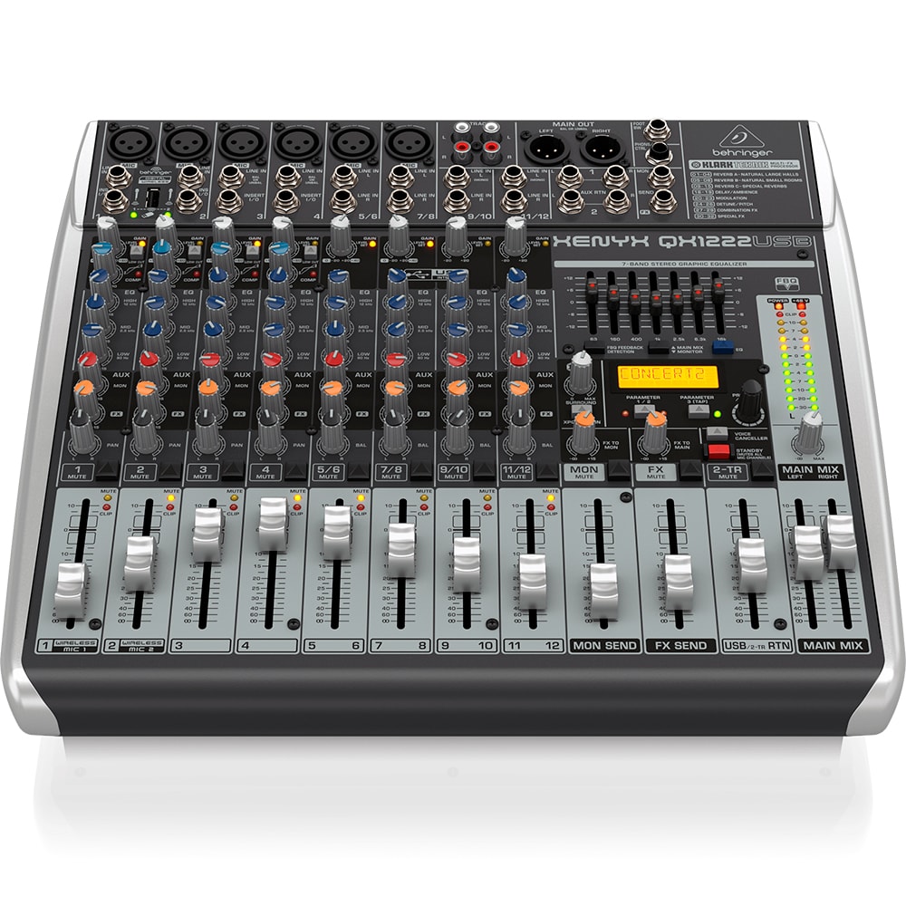 Mesa De Som Analógica Behringer Xenyx QX1222USB De 12 Canais