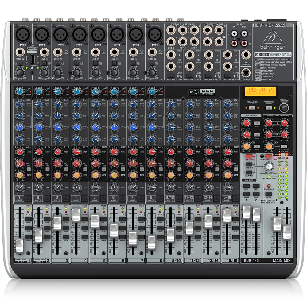 Mesa De Som Analógica Behringer Xenyx QX2222USB De 20 Canais