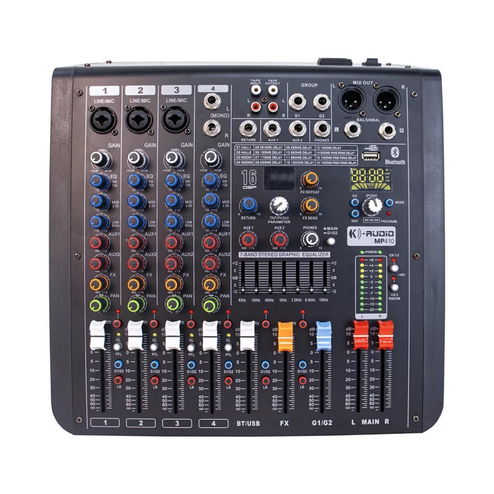 Mesa De Som Analogica K-Audio MP410 4 Canais C/ Efeitos