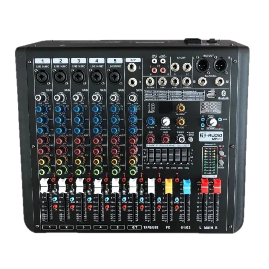 Mesa De Som Analogica K-Audio MP610/MP6.2 6 Canais C/ Efeitos Mesa De Som Analogica K-Audio MP610/MP6.2 6 Canais C/ Efeitos