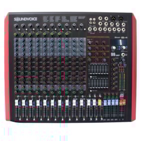 Mesa de Som Analógica Soundvoice MP126 De 12 Canais C/ Efeitos e Bluetooth