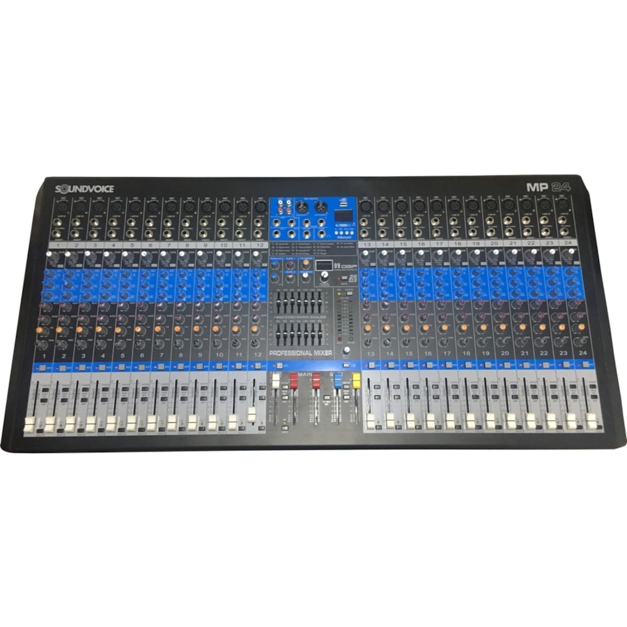 Mesa de Som Analógica Soundvoice MP24 de 24 Canais + USB