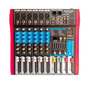Mesa de Som Analógica Soundvoice MS602 EUX de 06 Canais + USB