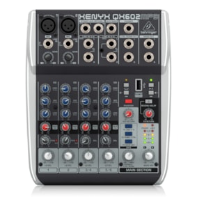 Mesa De Som Behringer Xenxy QX602MP3 Analógica De 6 Canais