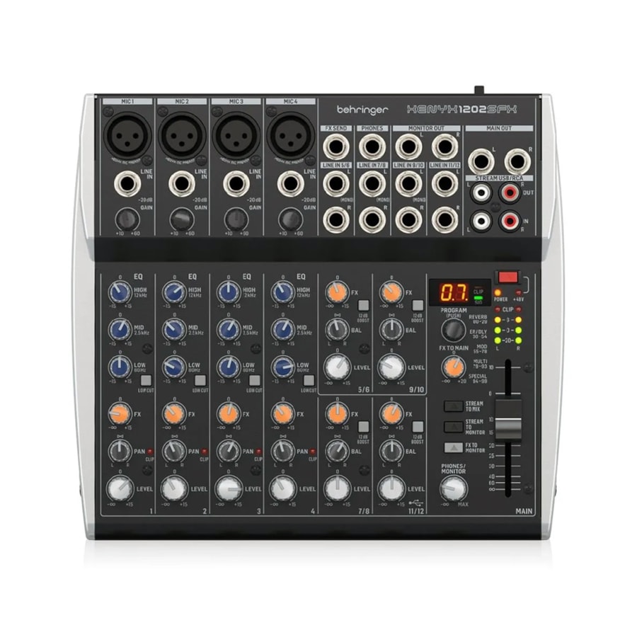 Mesa de Som Behringer Xenyx 1202SFX de 12 Canais com Efeitos e USB Interface