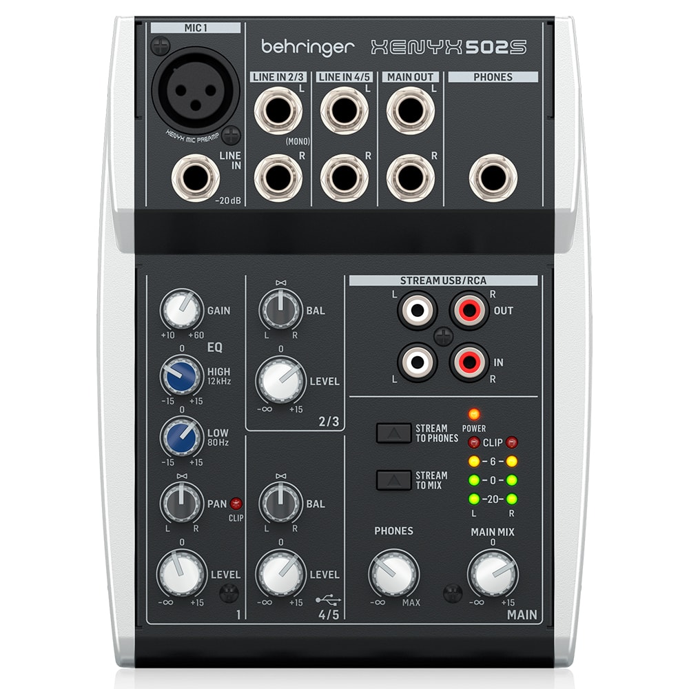 Mesa De Som Behringer Xenyx 502S Analógica De 5 Canais
