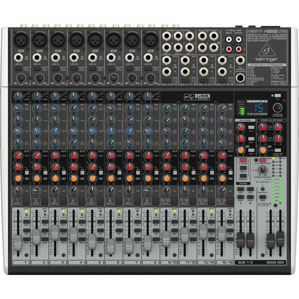 Mesa de Som Behringer Xenyx X2222USB com Efeito e USB