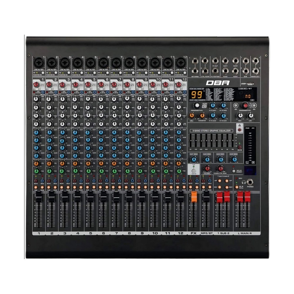 Mesa De Som DBR Analogica DM12USB 12 Canais