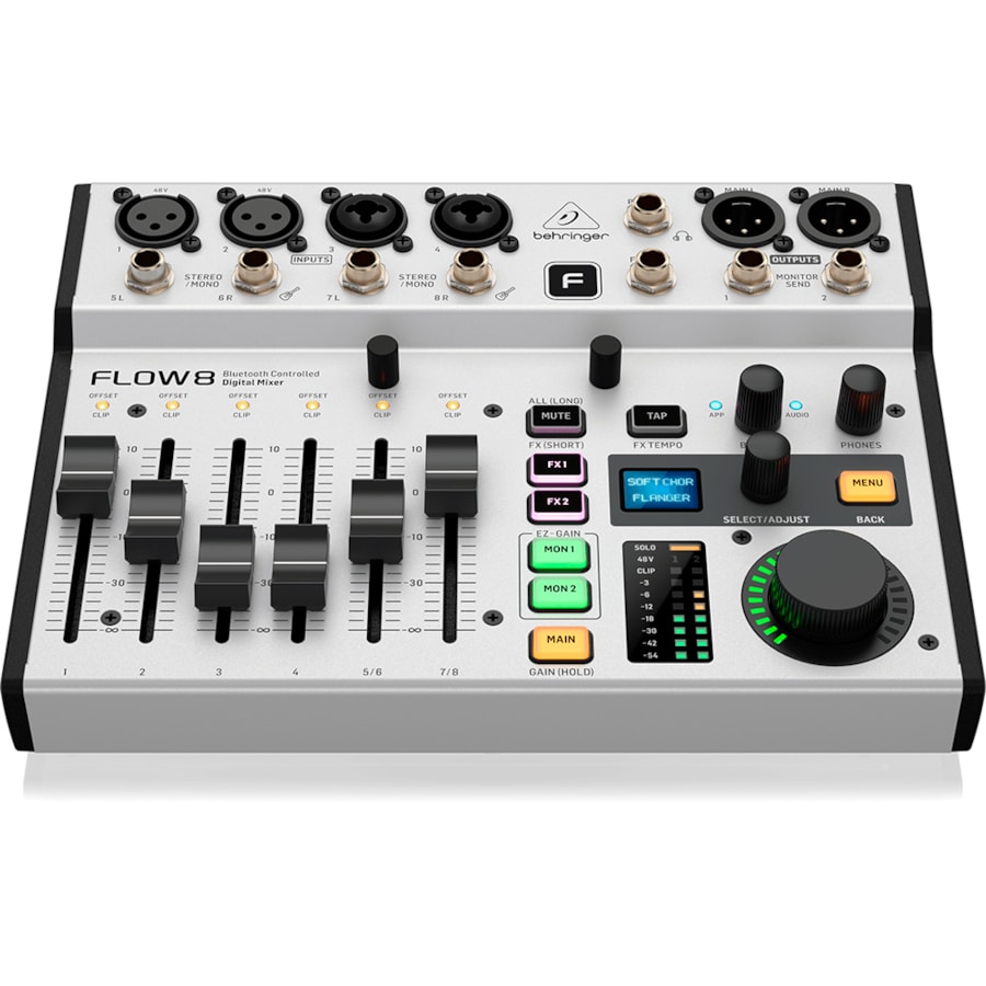 Mesa De Som Digital Behringer Flow 8 De 8 Canais C/ Efeitos 