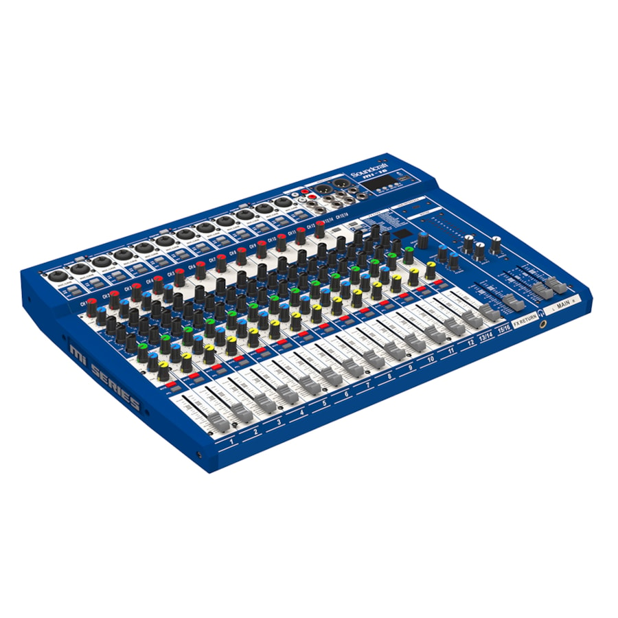 Mesa de Som Soundcraft MI16 de 16 Canais com Efeitos e Interface USB