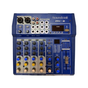 Mesa de Som Soundcraft MI6 de 6 Canais com Efeitos e Interface USB Mesa de Som Soundcraft MI6 de 6 Canais com Efeitos e Interface USB