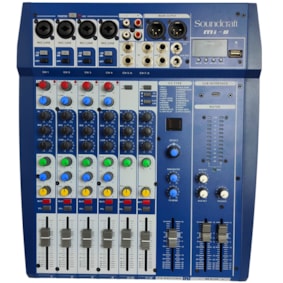 Mesa de Som Soundcraft MI8 de 8 Canais com Efeitos e Interface USB