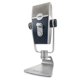 Microfone AKG Lyra Condensador Multimodos Silver C/ 4 Cápsulas USB Cinza