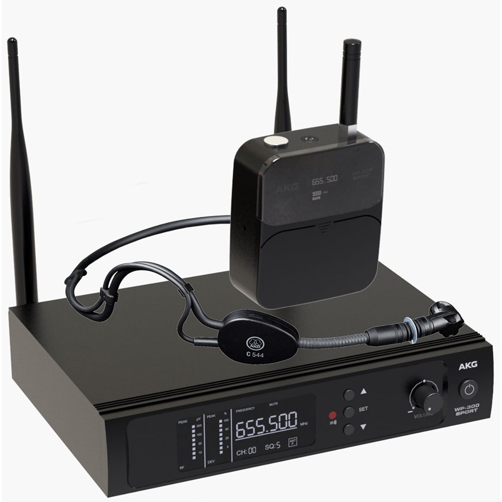 Microfone AKG WP300 Sport Sem Fio Headset UHF