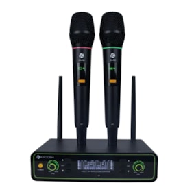 Microfone Duplo Sem Fio Kadosh K422M de Mão - Recarregável Microfone Duplo Sem Fio Kadosh K422M de Mão - Recarregável