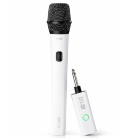 Microfone Dylan DC2000 Sem Fio Duplo de Mão Recarregável