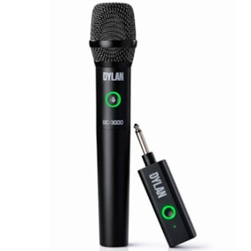 Microfone Dylan DC3000 Sem Fio Supercardioide Duplo de Mão 