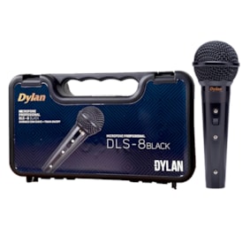 Microfone Dylan DLS-8 De Mão Com Fio Black