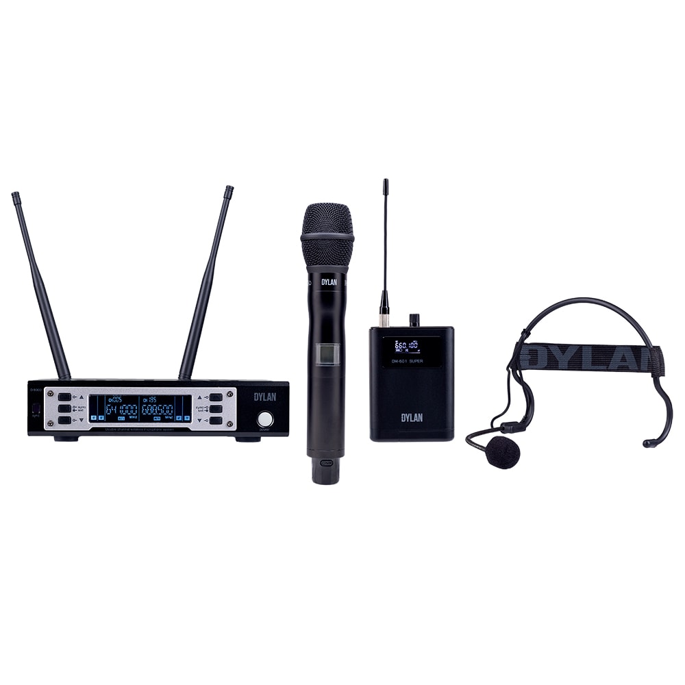 Microfone Dylan Sem Fio D-9005 S Duplo Headset e De Mão