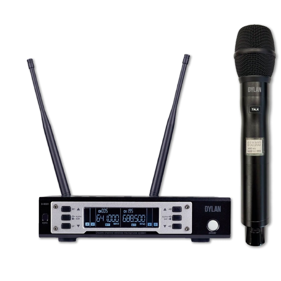 Microfone Dylan Sem Fio D9001TB Simples De Mão C/ Talkback 