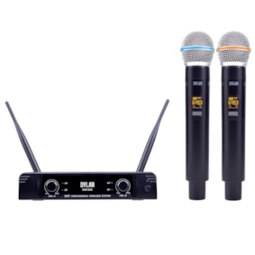 Microfone Dylan Sem Fio DW-602 Max Duplo De Mão 