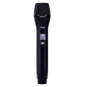 Microfone Dylan Sem Fio DW 902 Power Duplo De Mão Recarregável
