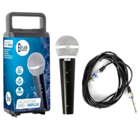 Microfone Dylan SMD-58 Plus De Mão Com Fio 