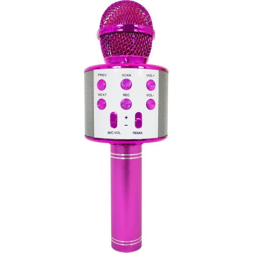 Microfone Infantil Spring Kids SPK015 Rosa Sem Fio Com Bluetooth