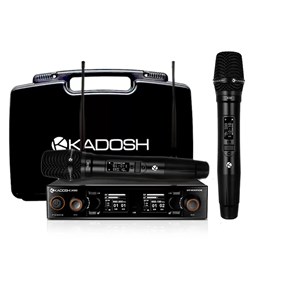 Microfone Kadosh K502M Duplo de Mão com Bateria Recarregável Sem Fio