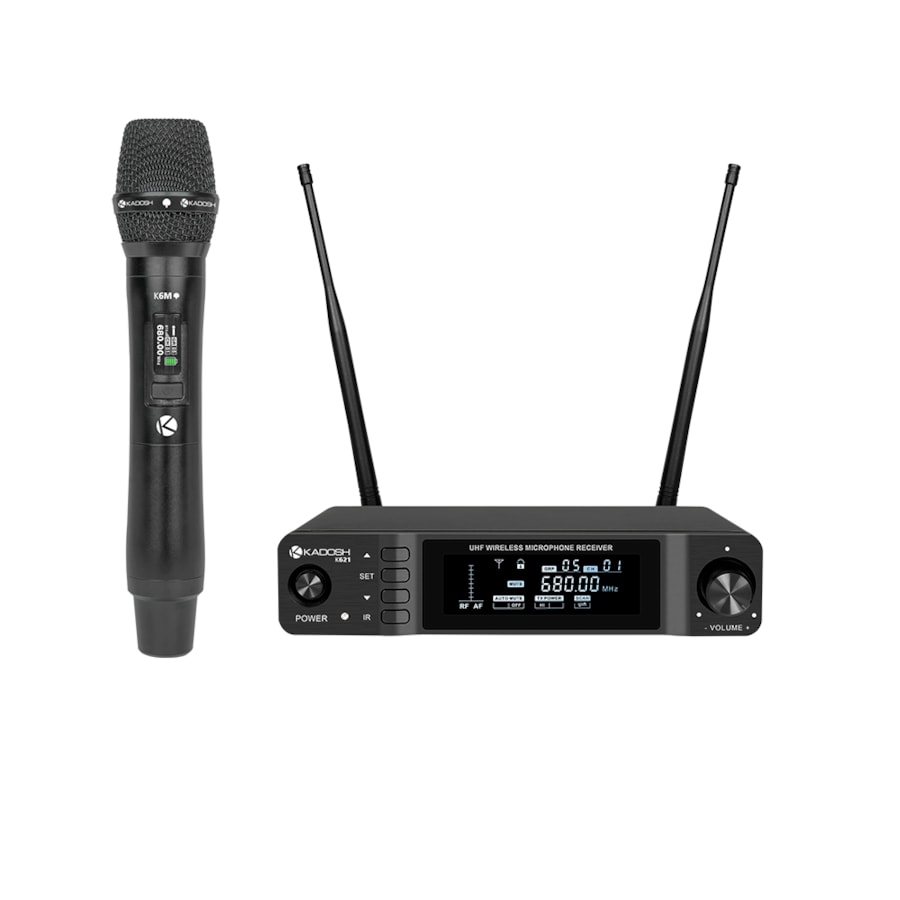Microfone Kadosh K621M Sem Fio de Mão Simples UHF Microfone Kadosh K621M Sem Fio de Mão Simples UHF