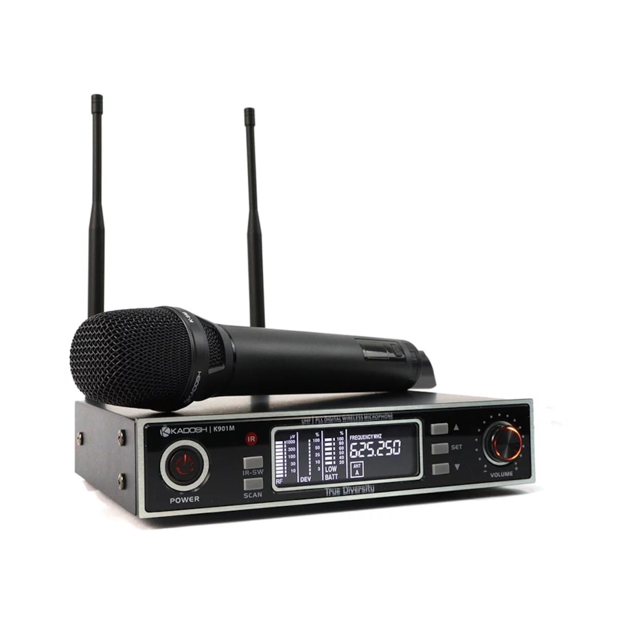 Microfone Kadosh K901M de Mão Simples Sem Fio UHF Microfone Kadosh K901M de Mão Simples Sem Fio UHF