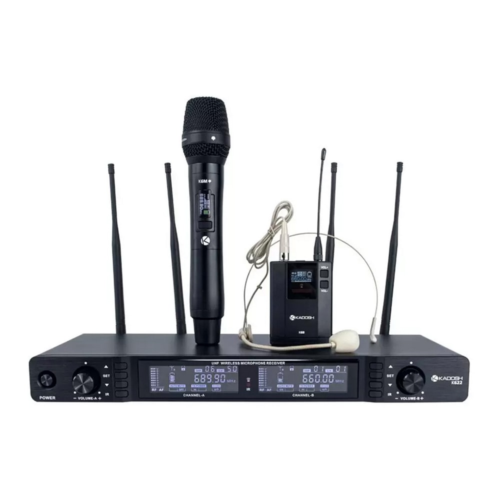 Microfone Kadosh Sem Fio Headset/De Mão K622C Duplo - Akustica Musical