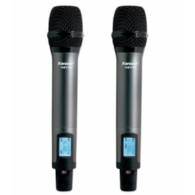 Microfone Karsect KRP2R Duplo De Mão Recarregável