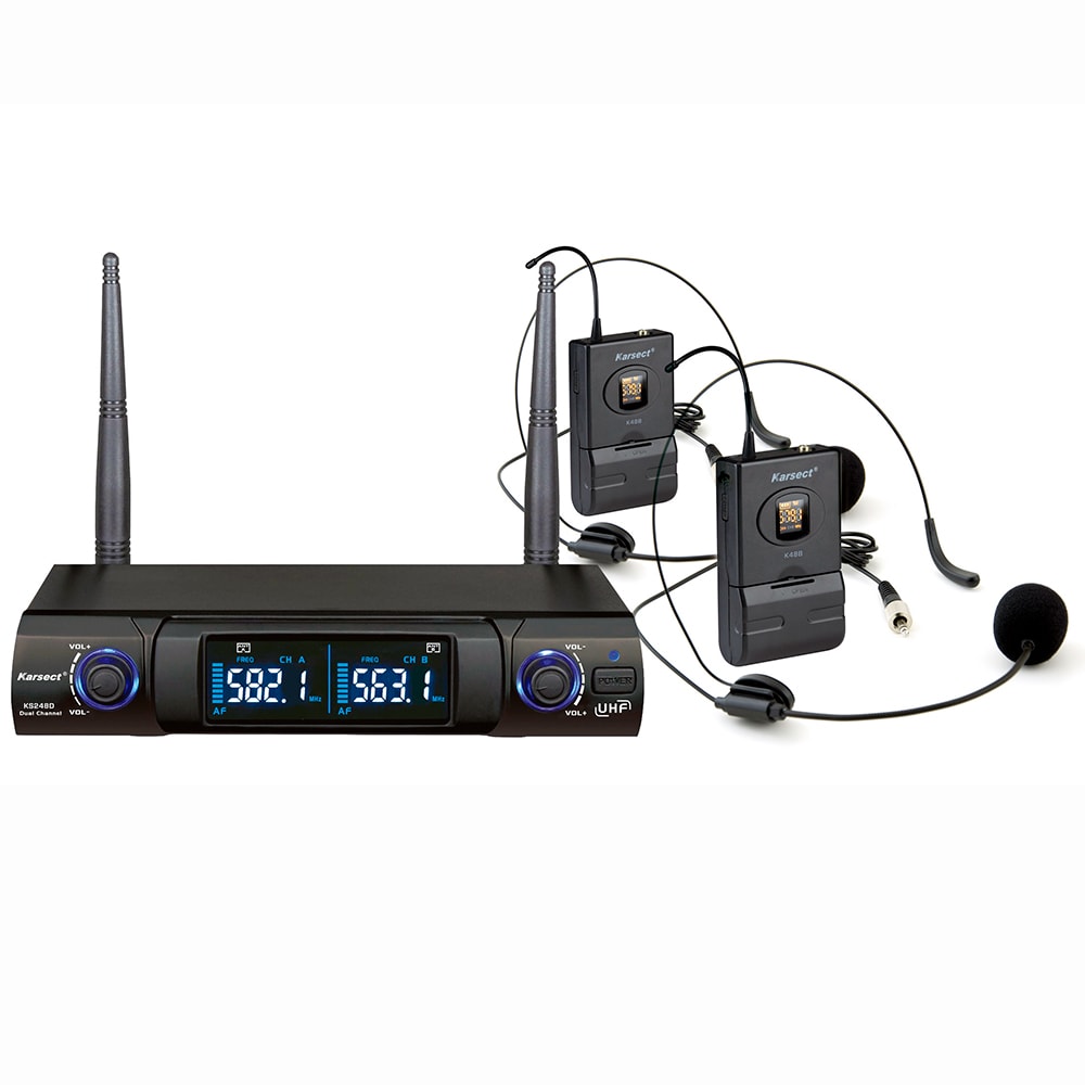 Microfone Kadosh K492HH Headset Duplo Sem Fio UHF - Akustica Musical