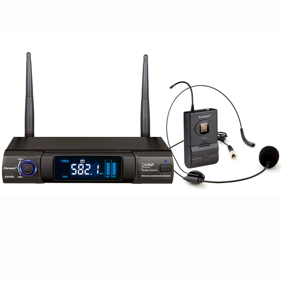 Microfone Karsect KS248SH Headset Simples Sem Fio Microfone Karsect KS248SH Headset Simples Sem Fio