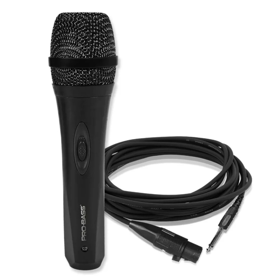Microfone Pro Bass Pro Mic 500 c/ Cabo de 3 Metros Microfone Pro Bass Pro Mic 500 c/ Cabo de 3 Metros