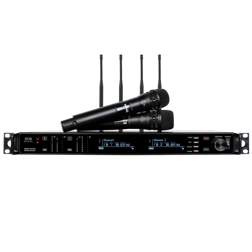 Microfone Sem Fio Dylan QS-10 M2 Rack Duplo De Mão