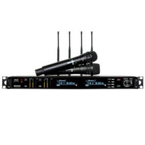 Microfone Sem Fio Dylan QS-10 M2 Rack Duplo De Mão