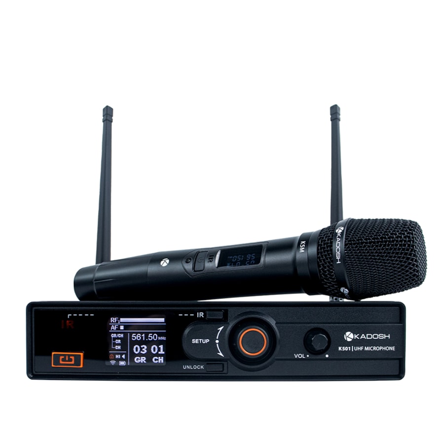 Microfone Sem Fio Kadosh K501M de Mão Simples UHF