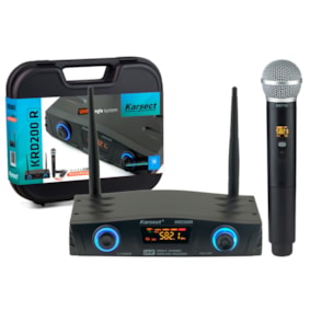 Microfone Sem Fio Karsect KRD200R Simples Mão Recarregável