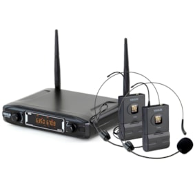 Microfone Sem Fio Vokal VS148DH Headset Duplo Microfone Sem Fio Vokal VS148DH Headset Duplo