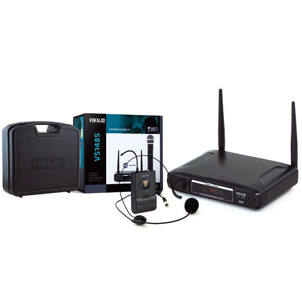 Microfone Sem Fio Vokal VS148SH Single Headset Simples